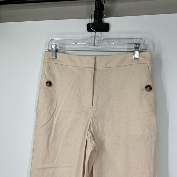 J. Crew Factory Linen-Cotton Blend Elastic-Back Sailor Pants High Rise - Picture 2 of 7